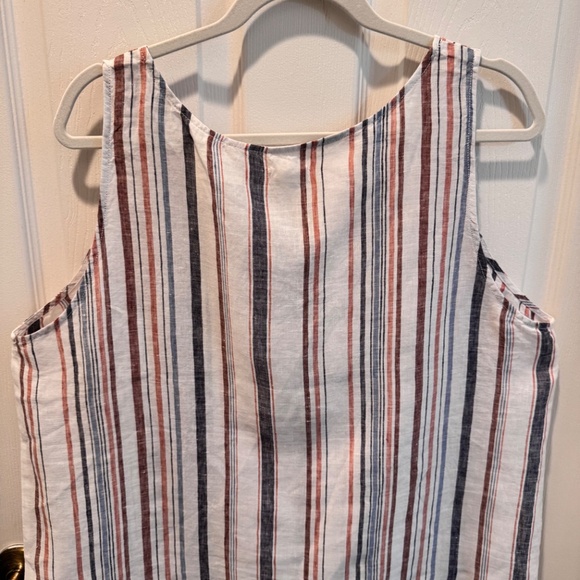 Woman's Linen Striped Tank Top, Size 16, Garnet Hill - Picture 10 of 10